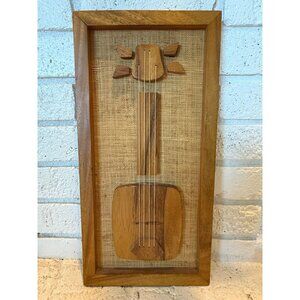 Vintage Enesco 3D Wood Wall Art | String Instrument | Mid-Century